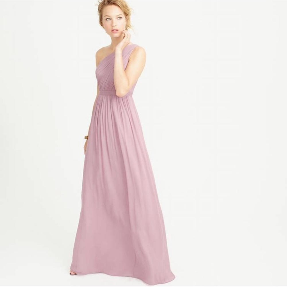 J.Crew Kylie Bridesmaid Long Dress Cocktail 20 -Mauve/Dusty Thistle One Shoulder